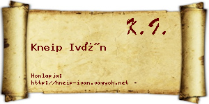 Kneip Iván névjegykártya
